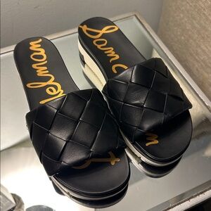 Sam Edelman Adaley Black Leather Sandals 7.5